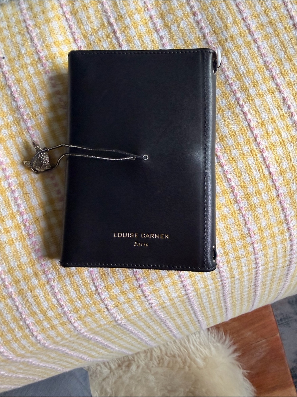 Black Louise Carmen Leather Travel Wallet with Gold Fox GrisGris - Picture 5 of 5